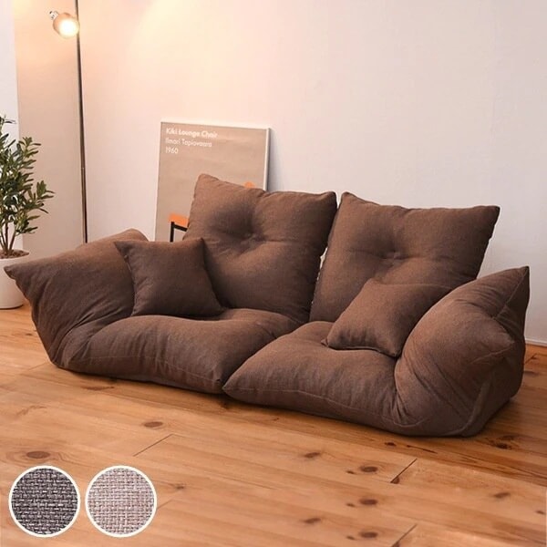 ソファ 幅140cm 2分割 ひじ掛け リクライニング 座椅子 ローソファ フロアソファ