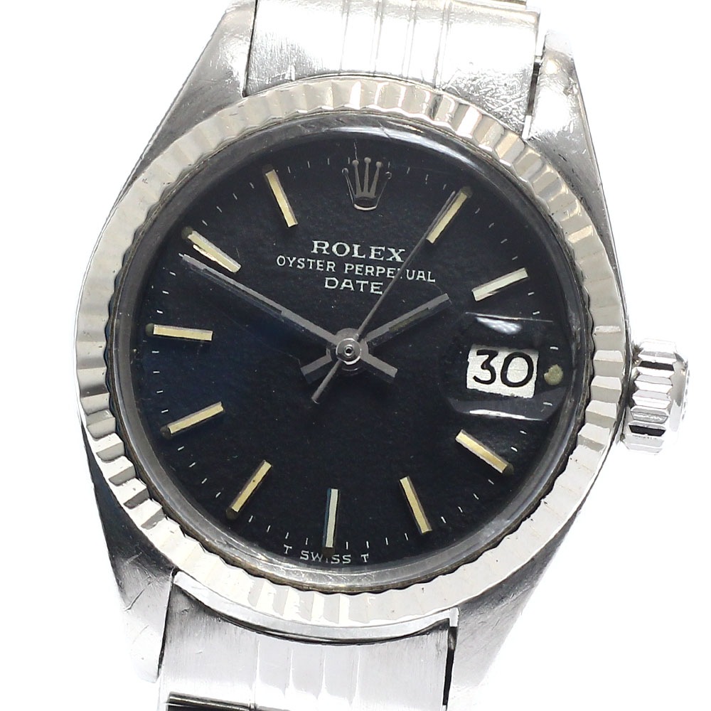 訳あり ロレックス ROLEX 6917 オイスター パーペチュアル デイト WGベゼル Cal.2030 USブレスレット 自動巻き レディース _941871【中古】