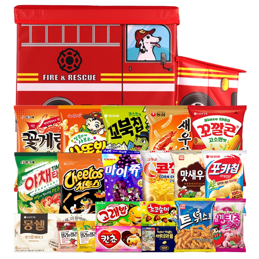 こどもの日 お菓子プレゼント おやつボックス 総合お菓子プレゼントセット 消防車 おやつボックス シンプル