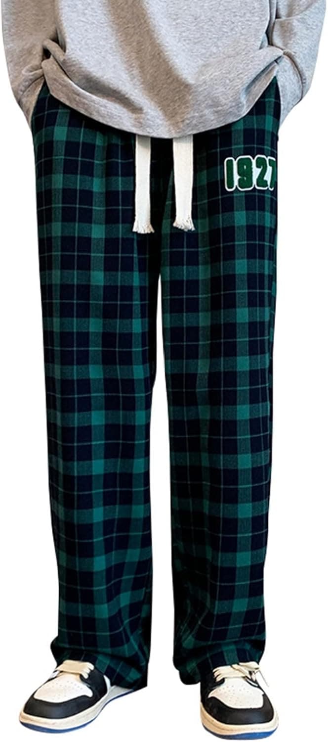 ワイドパンツ メンズ チェックパンツ バギー ロングパンツ チェック柄 カジュアル オシャレ ハイストリート フロッキ一加工 オシャレ ユニセックス 男女兼用 長ズボン 秋 大きいサイズ ル