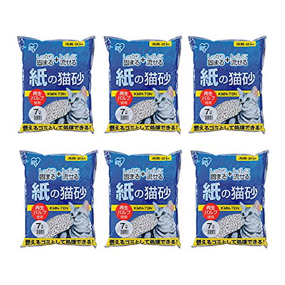 他サイト： アイリスオーヤマ トイレに流せる 紙の猫砂 7Lx6袋 (まとめ買い)の商品画像
