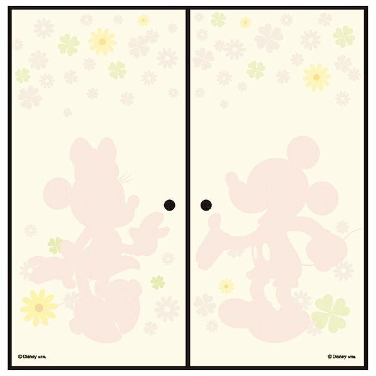 アサヒペン ふすま紙 ディズニー ミッキー&ミニー NTLD-004F 92cm×182cm 2枚組 襖紙 襖張り替え 襖リメイク