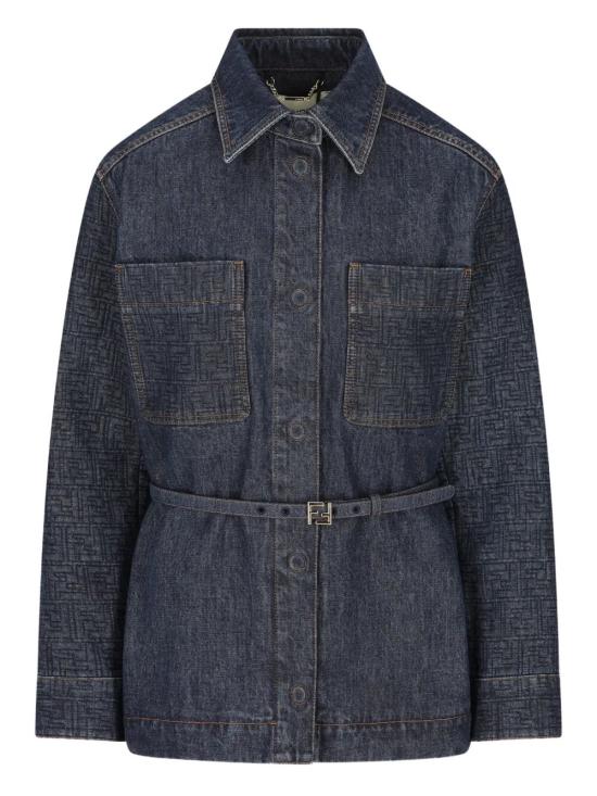 FENDI Women Denim Jackets FLF677 AW82 F1UKI BLUEBERRY