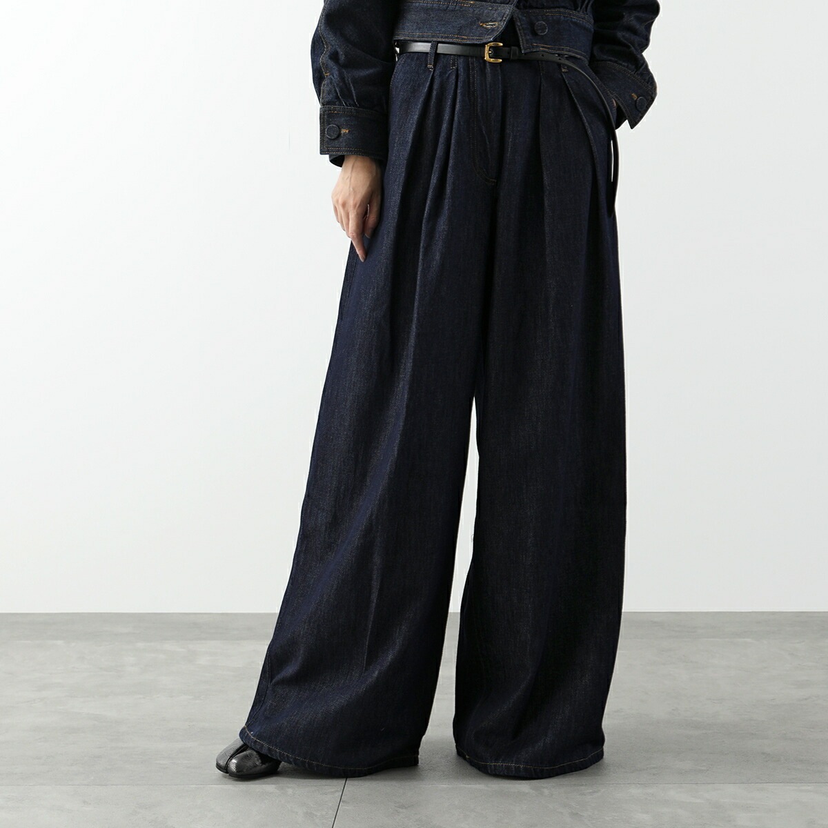 DRIES VAN NOTEN ドリスヴァンノッテン ジーンズ PAMPLONA 010922 9378 レディース デニム タック ワイド バギー コットン 507