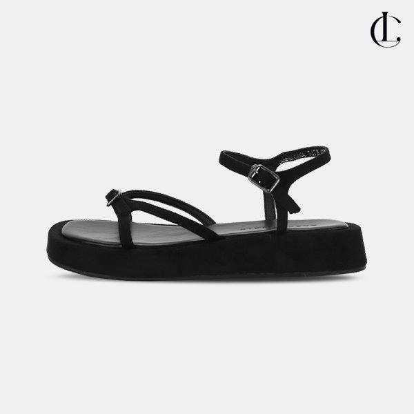 女性リボンストラップサンダル プラットフォーム 夏のバカンスルック スエードシューズ LKR1358