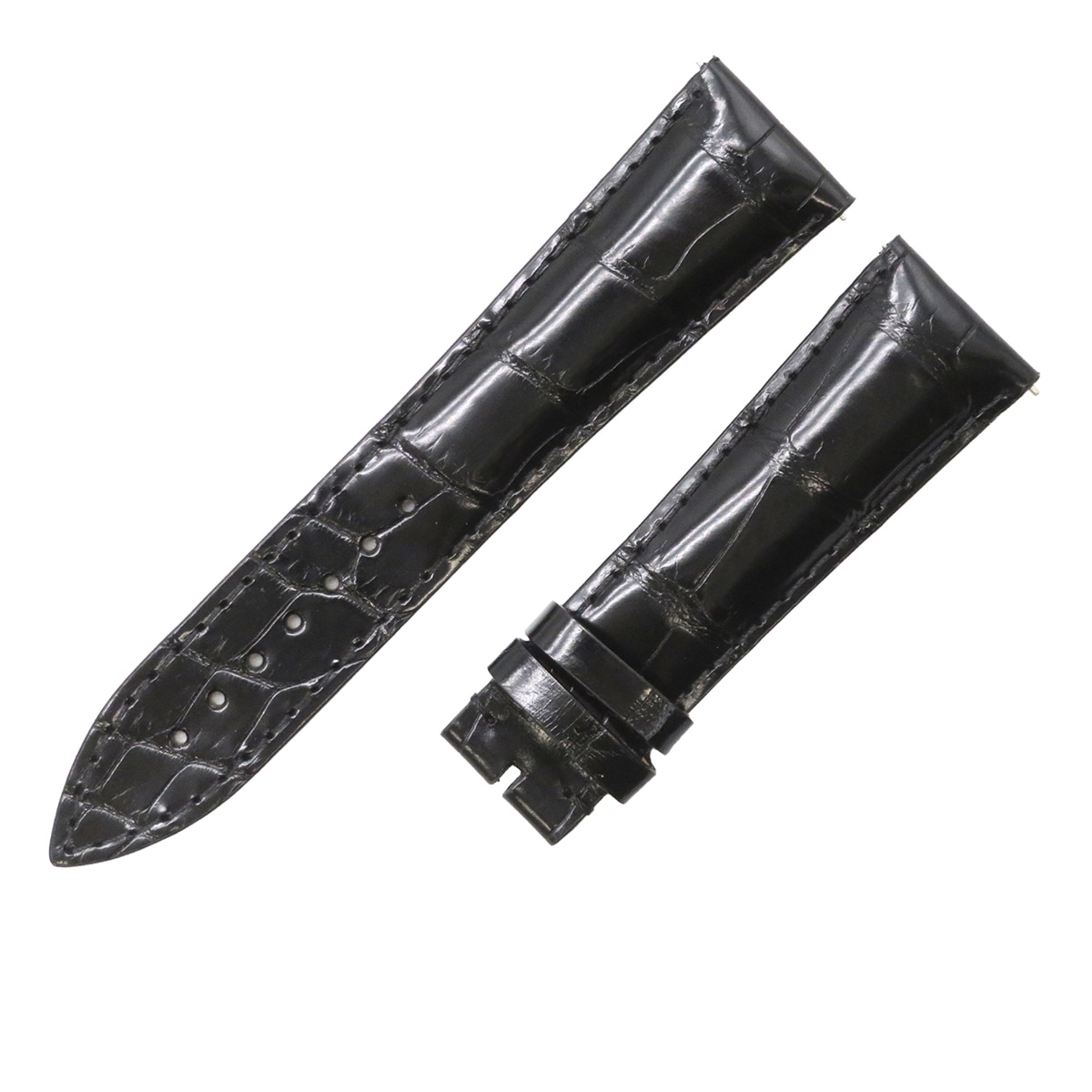 トノウカーベックス 8080/8083/8880用 クロコバンド メンズ 未使用 純正 ロング シャイニー 22mm 黒 3年保証