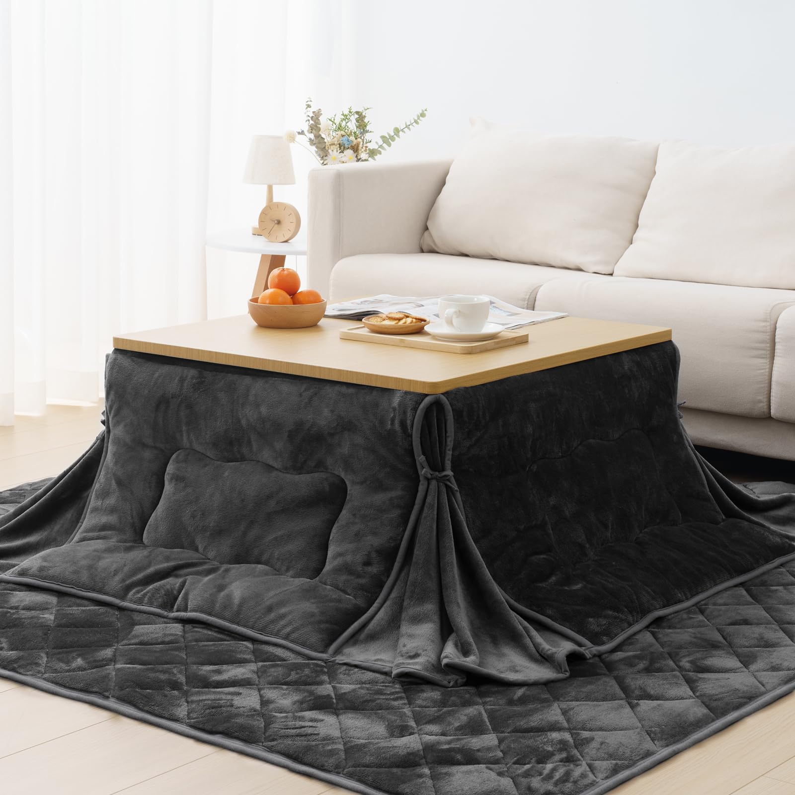 Vamcheer こたつ布団 長方形 省スペース 掛け敷きセット 約180x220cm リバーシブル こたつ掛け布団 敷き布団 2点セット 両面使える 厚掛け 厚手 あったか フランネル ふわふわ 冬 7,165円