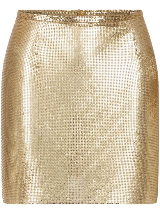 PACO RABANNE Women Mini Skirts 25PIJU012MH0006 097 P794 NEW GOLD