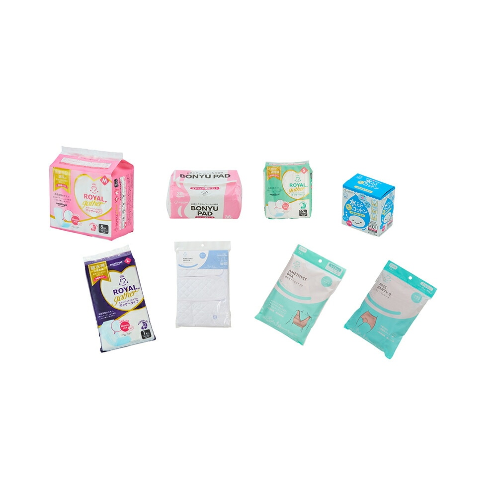 大衛 出産準備セット ピンク L / お産用パッド 産褥ショーツ 授乳ブラ 母乳パッド 腹帯