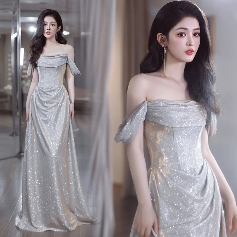 スパンコール花嫁結婚式婚約トーストウェア誕生日ホスト芸術試験ウェディングドレスイブニングドレスモーニングローブ秋メーカー卸売