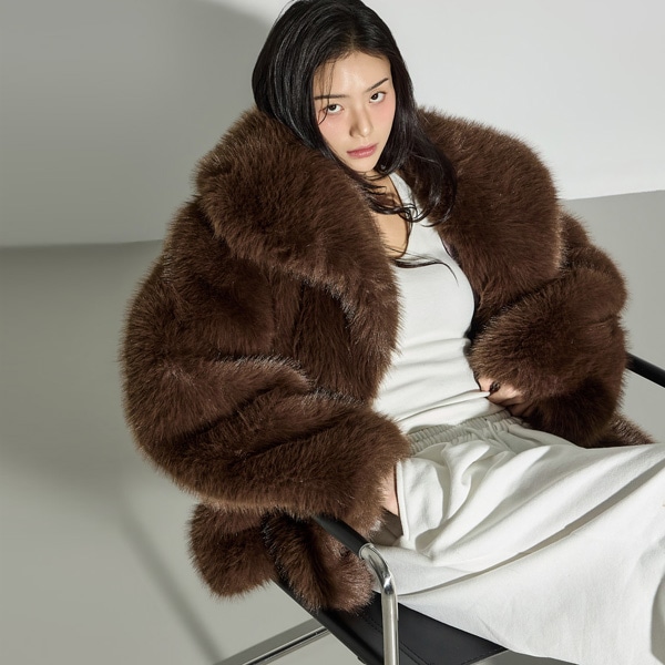 J3048ビッグ カラ ファー ジャケット