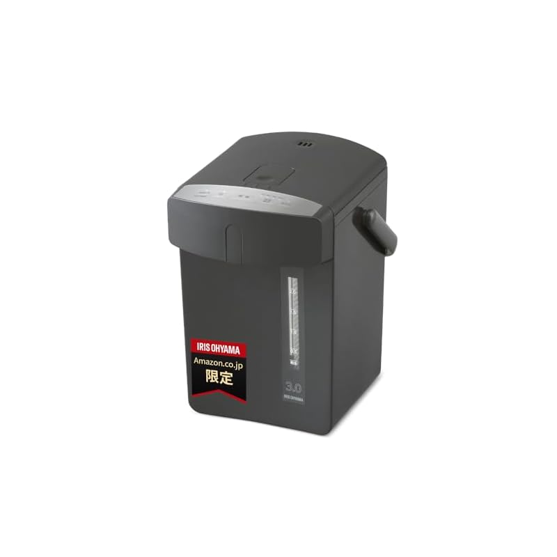 アイリスオーヤマ 電気ポット 3リットル マイコン式 保温調整 安全ロック カルキ抜き機能 ブラック IAHD-230AZ-B 3l