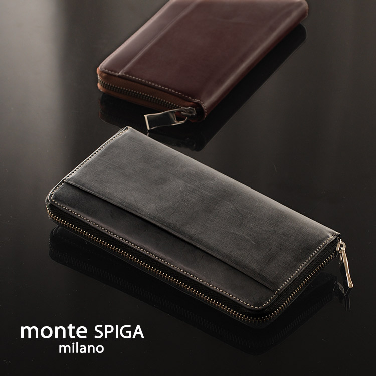 [monteSPIGA]牛革ブライドルレザー長財布