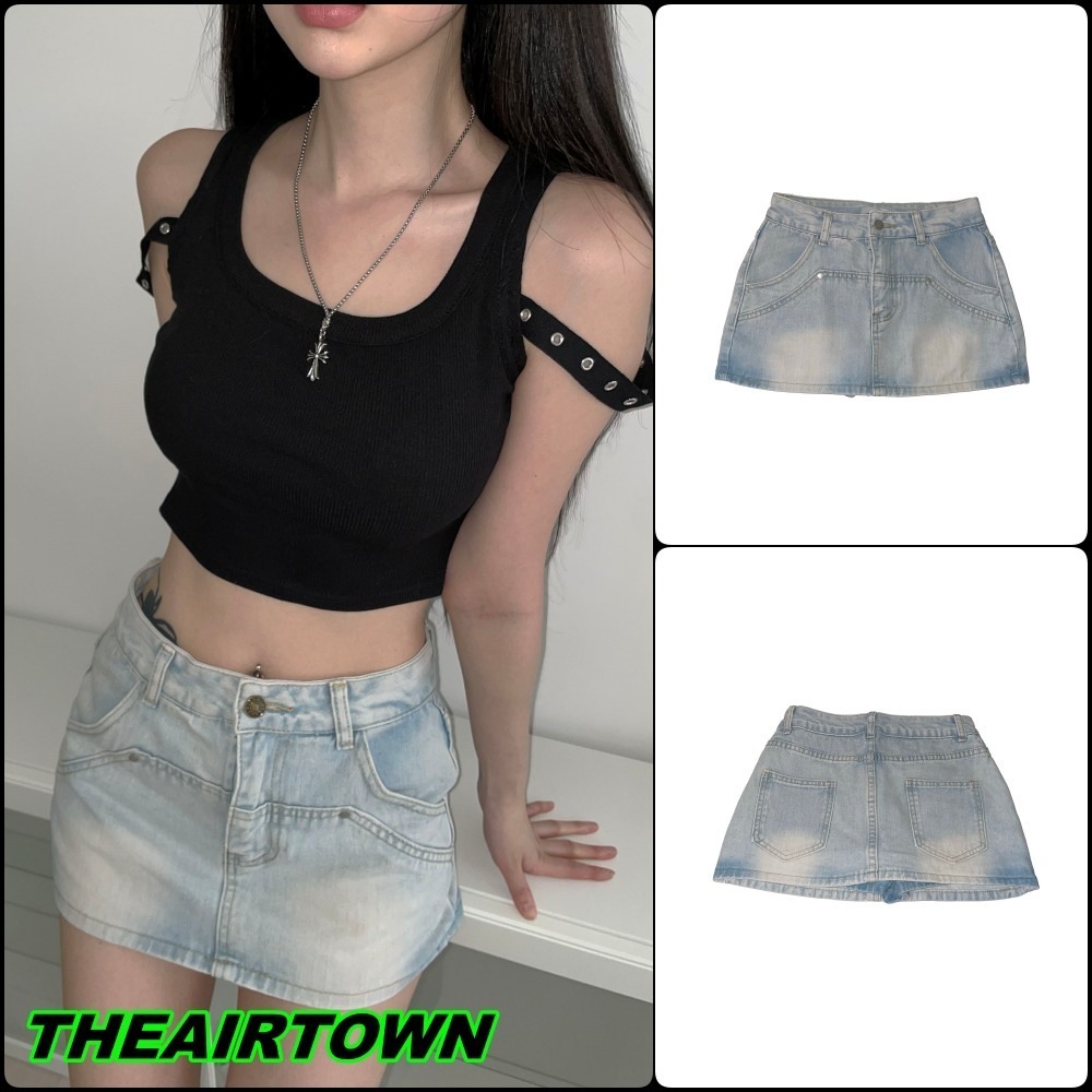 【THEAIRTOWN】some day denim skirt