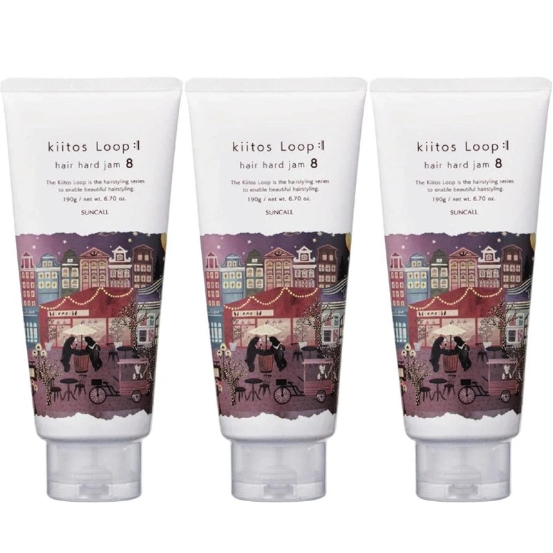 キートス ループ ヘアハードジャム 8 190g ×3個 セット スタイリング ワックス / スタイルキープ / スタイリングジェル / ウエット感