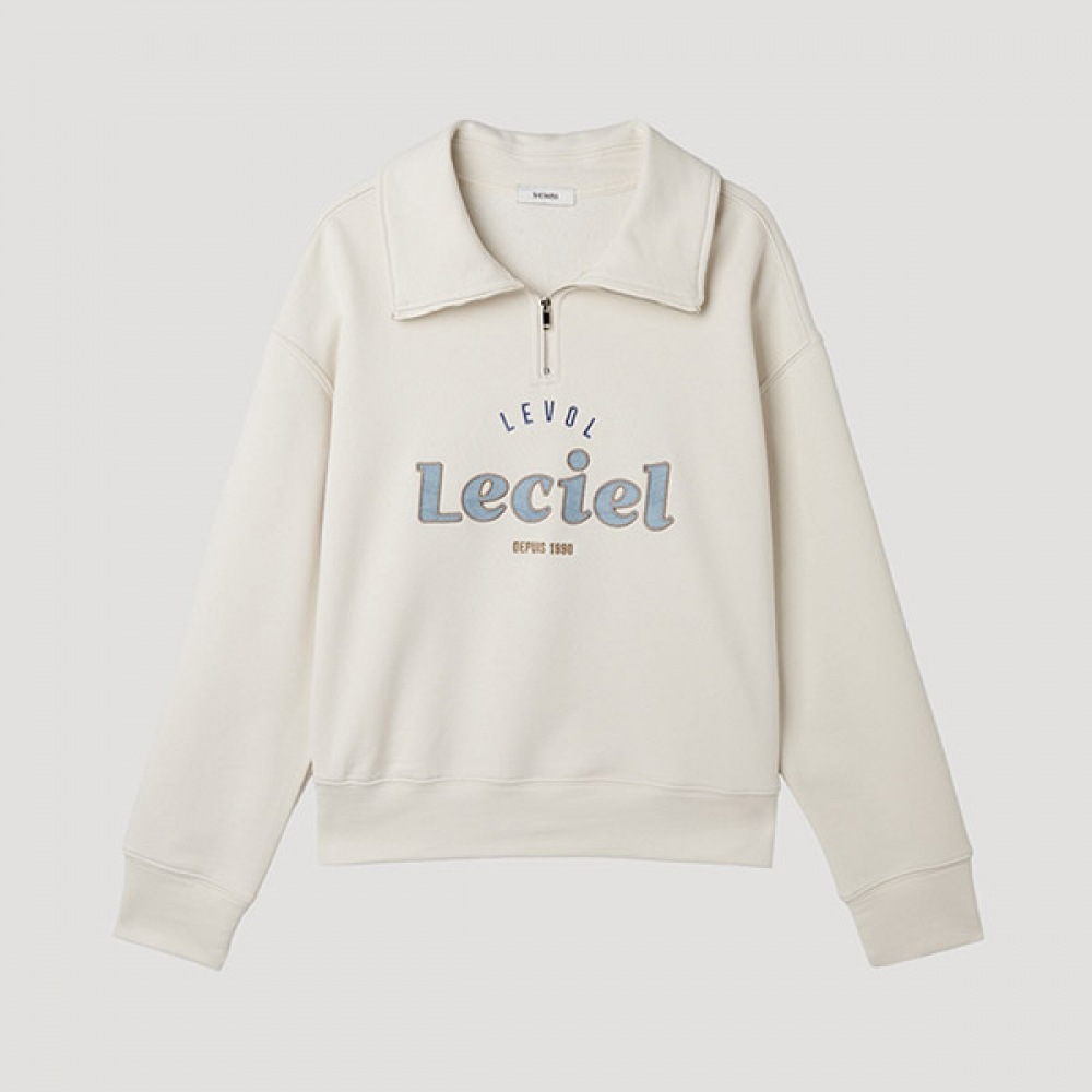 [シズ・ミス] ハーフジップアップレタリングTシャツ_SWJTSP12030