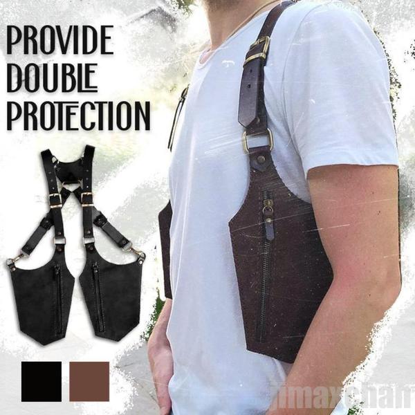 ラストチャンスハーネス ダブルショルダーバッグ ブラックorブラウン スチームパンク ハーネスベルト おしゃれ スーツ 花婿 撮影 結婚式 司会 舞台 ビジネス 通勤 仕事 会社 できる男