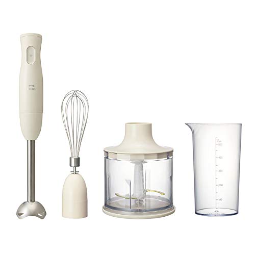 BRUNO ブルーノ マルチスティックブレンダー アタッチメント 3種 (ブレンダー ホイッパー チョッパー) ミキサー スリム コンパクト おしゃれ お洒落 かわいい 可愛い 多機能 アイボリー