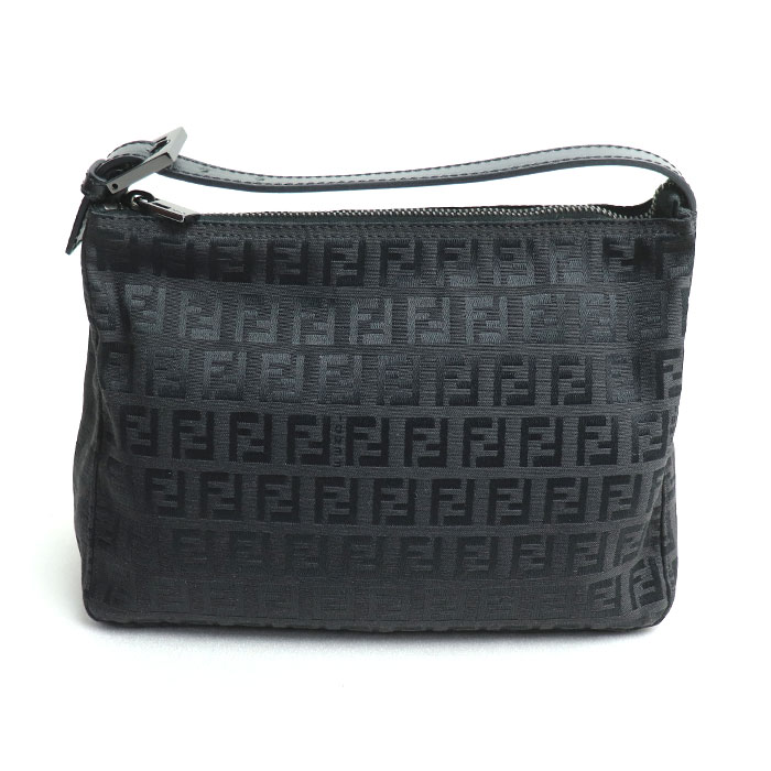 FENDI フェンディ ズッキーノ柄 ポーチ ブラック 8N0005 00NY1 F0QA1 レディース 中古 美品