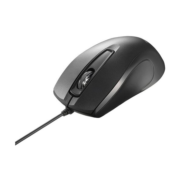 （まとめ）バッファロー USB接続有線マウスBlueLED光学式 3ボタン 高耐久法人向け ブラック BSMBU2BKZ 1個[x3セット]
