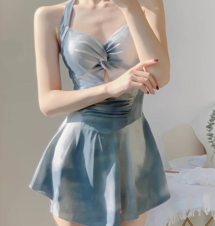 新入荷！水着 スイムウェア レディース ホルターネックビキニ ワンピース 体型カバー つなぎビキニ ワンピースビキニ リボン レースアップ バックリボン 伸縮性 かわいい 華やか おしゃれ お洒落 主