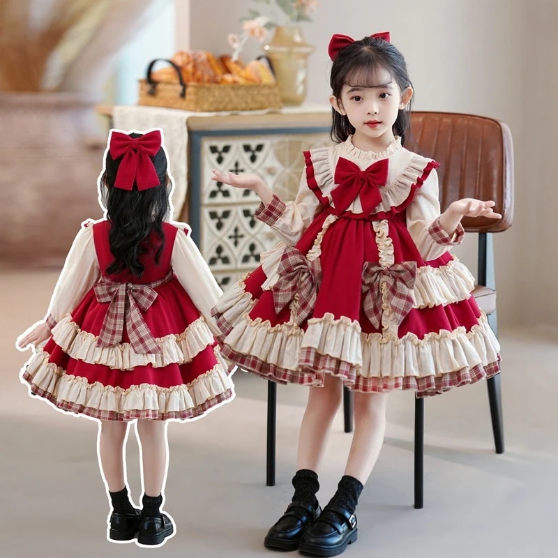 女の子のロリータの王女のスカートの春秋歳の赤ちゃんのワンピースの新型の子供のスカートのロリータの卸売り