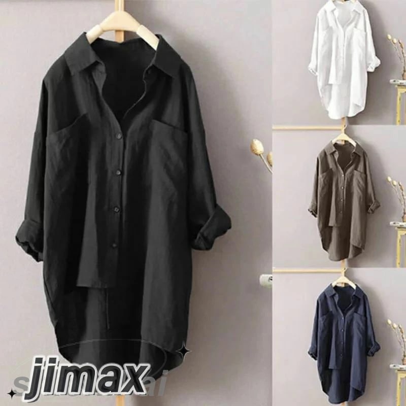 短納期 ガーゼ シャツ Ｔシャツ ブラウス レディース 綿麻シャツ トップス 前開き 長袖 ゆったり おしゃれ ゆるシルエット フォーマル エレガント 柔らか 綿麻 カジュアル ナチュラル ビジネス