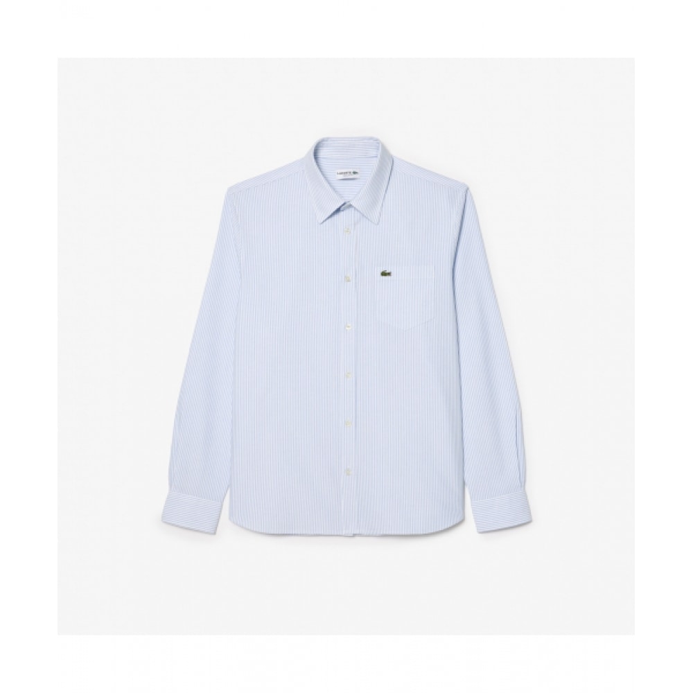 LACOSTE メンズオックスフォードストライプシャツ [スカイブルー]