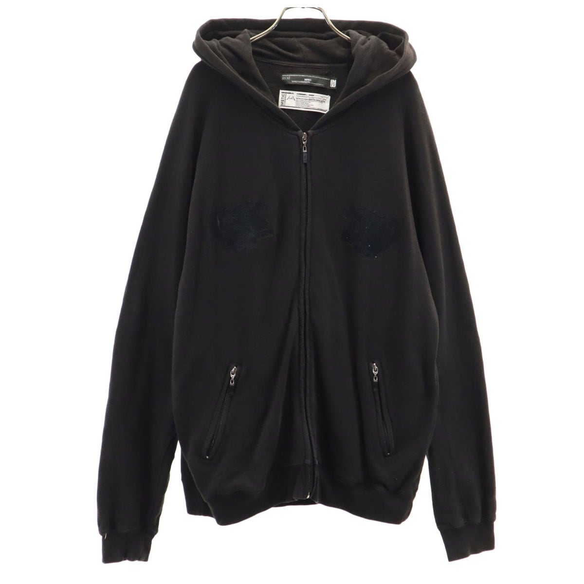 NOTICE ノーティス INSTIC 長袖 ジップパーカー ブラック系 メンズ 古着