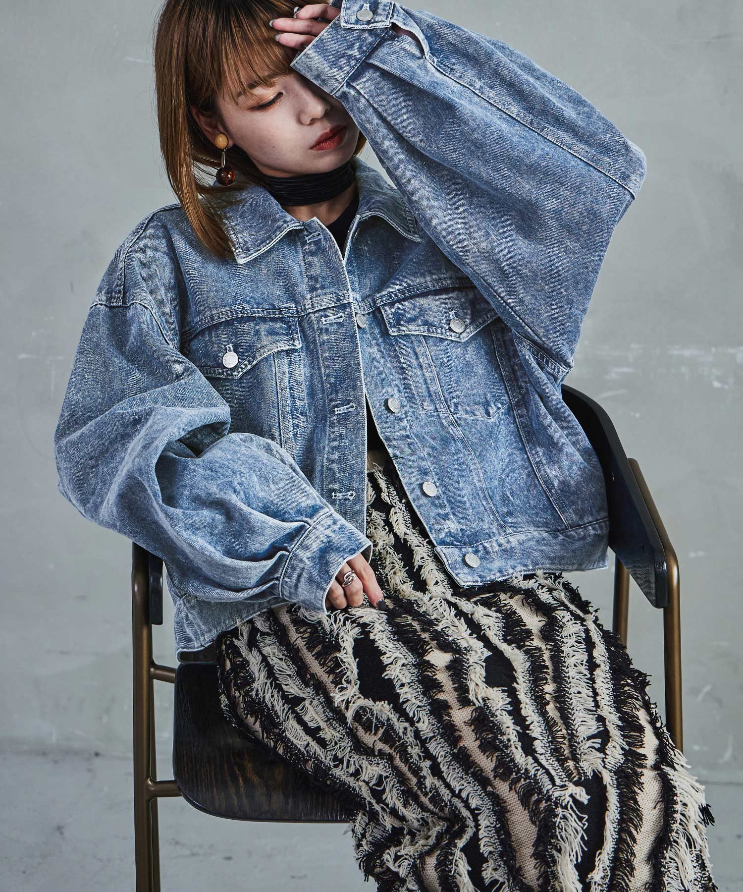 デニムショートジャケット アウター ブルゾン ジャケット デニム ショート丈 クロップド丈 デニムジャケット ドロップショルダー レディース ライトアウター トップス ジージャン 大人カジュアル