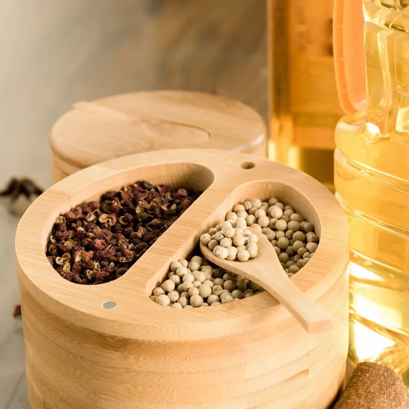 納期21日竹ソルトコンテナボックス,蓋とスプーン付き,砂糖入り,コショウ,直送,キッチンアクセサリー,調味料瓶