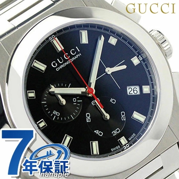 グッチ 時計 メンズ GUCCI 腕時計 パンテオン クロノグラフ クオーツ YA115235 ブラ