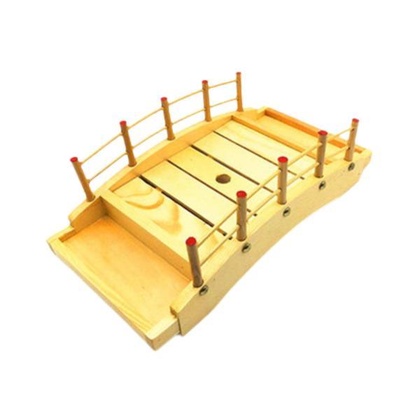 木製の寿司ブリッジトレイプラッターコンテナを提供するsashimi野菜用のキッチンツール木製アーチブリッジプレートデザート