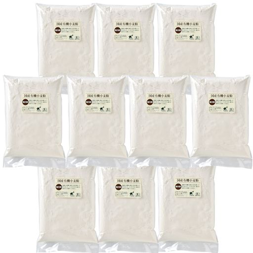 ビオマーケット ビオマルシェ 国産 有機 強力粉 大 1kg x10個セット