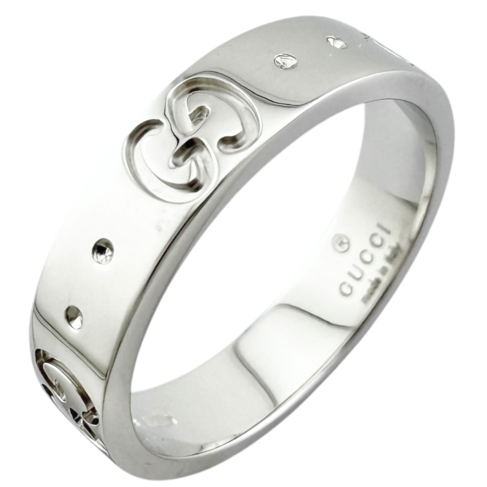 グッチ アイコン リング 指輪 7号 18金 K18ホワイトゴールド GUCCI 中古 美品 46,200円