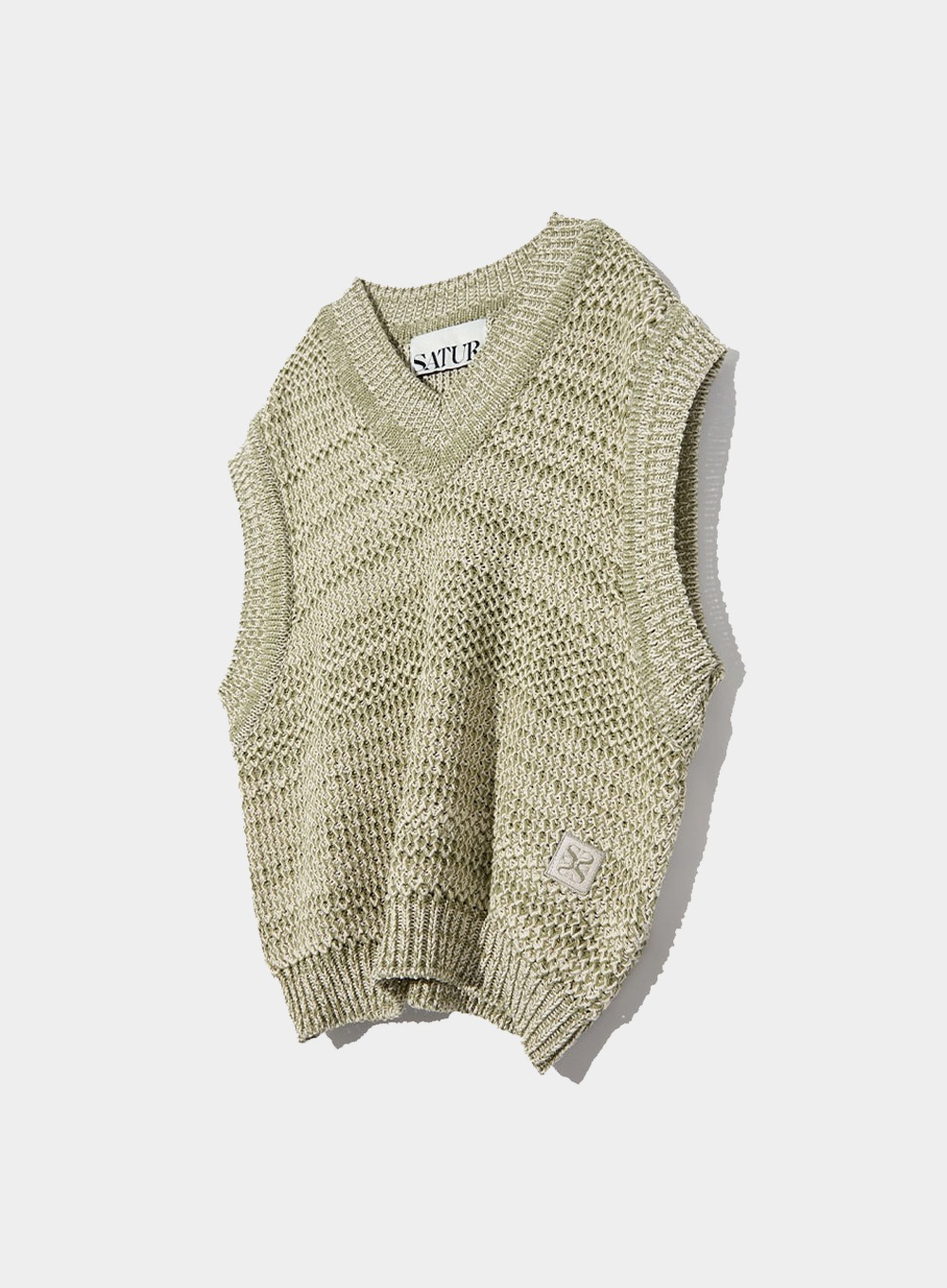 【SATUR】 NICE NATURAL MESHED VEST : SATURDAY GREEN