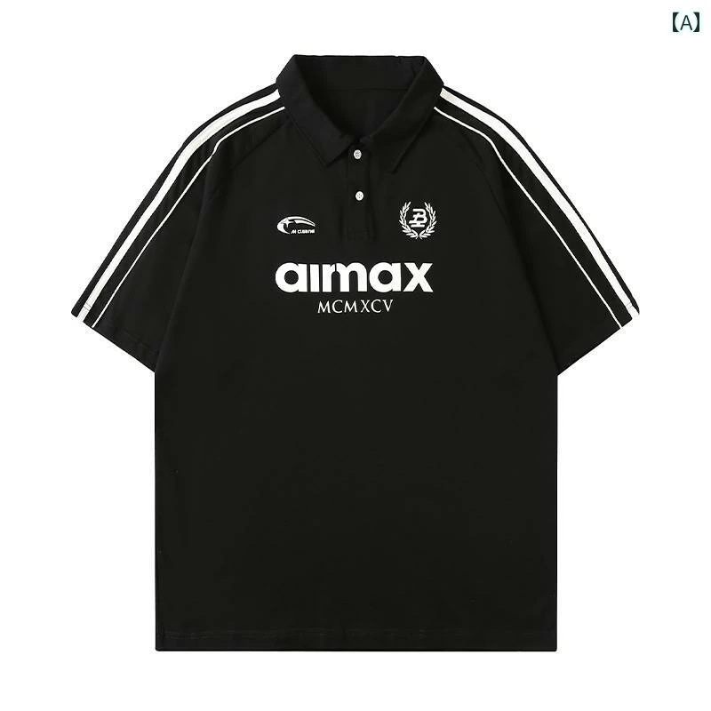 ポロシャツ メンズ レディース ユニセックス 夏 アメリカン 半袖 ストリート 綿 プリント 半袖 都会的 コットン素材 4,945円