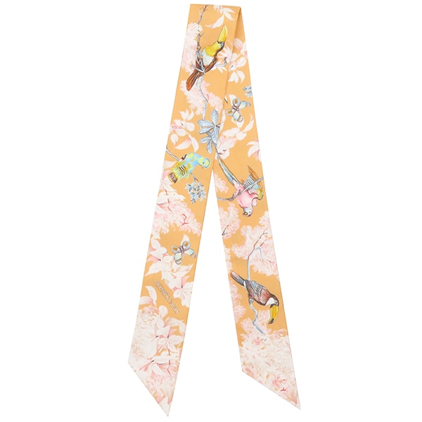 エルメス スカーフ ツイリー シルク アプリコット×クレーム×マルチカラー 新品 未使用 【Equateur/赤道直下】 【中古】
