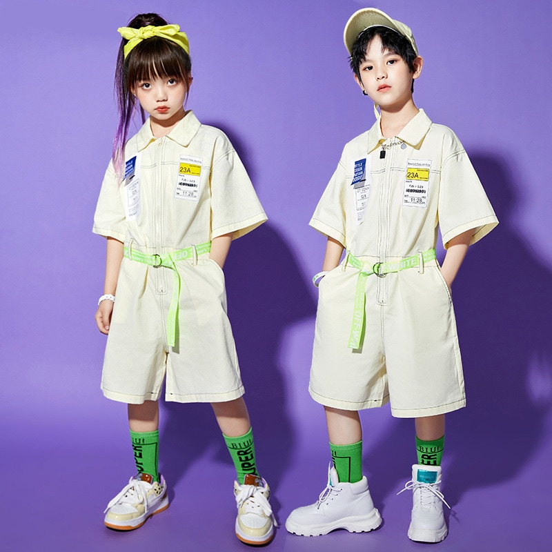 2026 ストリートダンス 子供用セットジャンプスーツセットパフォーマンス衣装男の子と女の子のジャズダンスパフォーマンス衣装