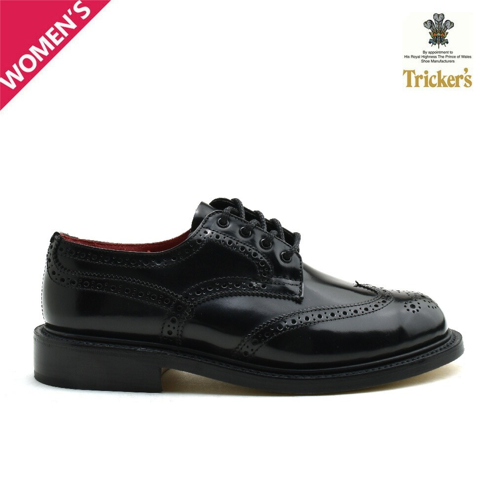 トリッカーズ バートン レディース ウイングチップ ブックバインダー シューズ ブラック 黒 TRICKER S L5679[l5679blk-bb]