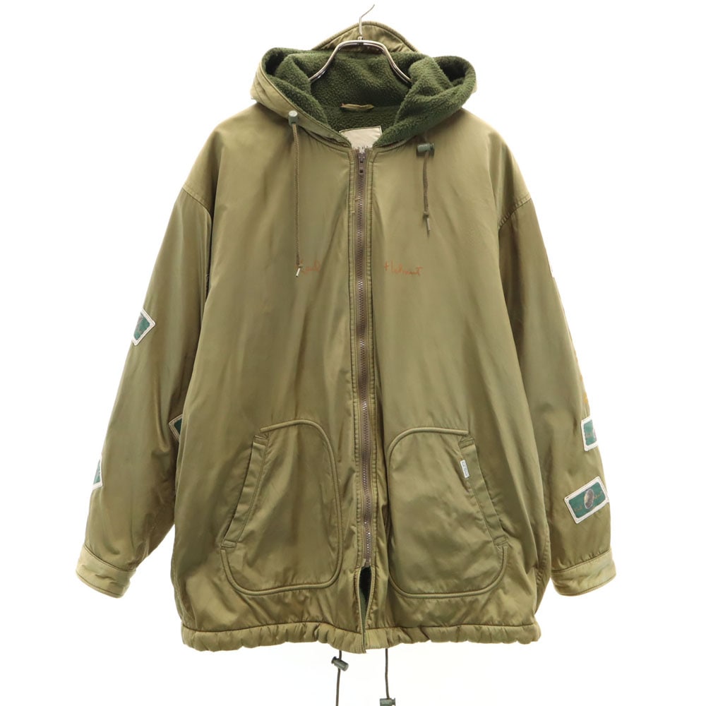 フーデッド ジャケット オリーブ 裏フリース レディース