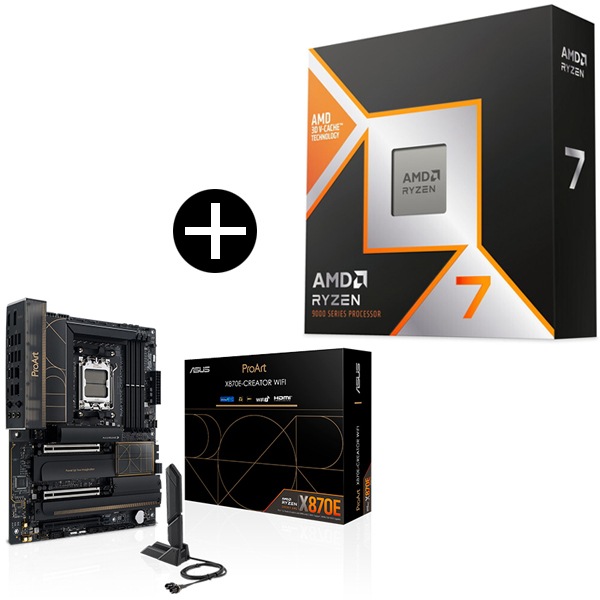 Ryzen 7 9800X3D CPU + ASUS PROART-X870E CREATOR WIFI マザーボード セット