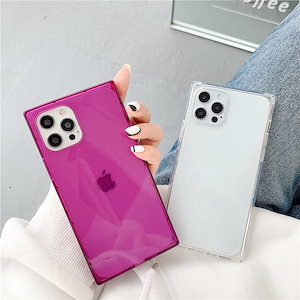iphone12promax携帯電話ケース用のシンプルなスクエアパープルApple11proシリコンxr / xオールインクルーシブ8plus