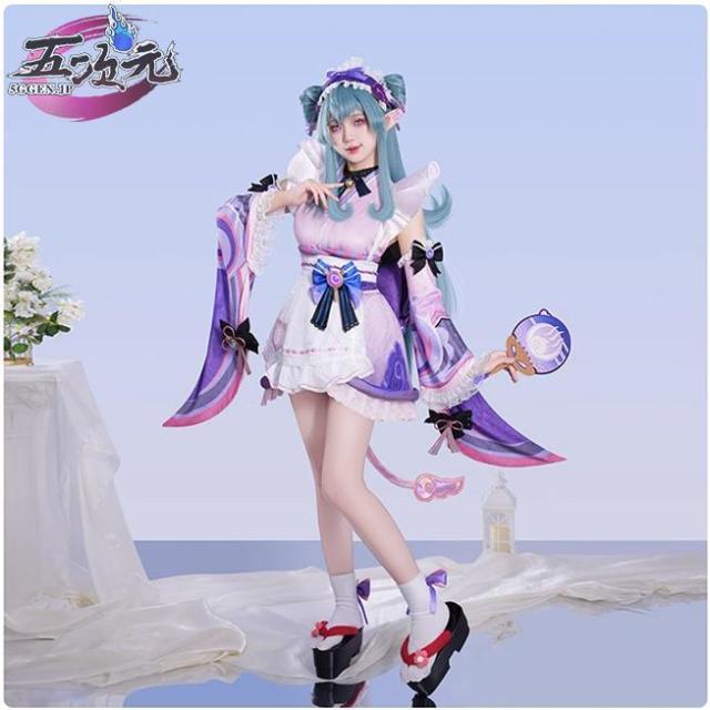 五次元　原神　コスプレ　夢見月瑞希　衣装　ウィッグ　靴　扇子　追加可