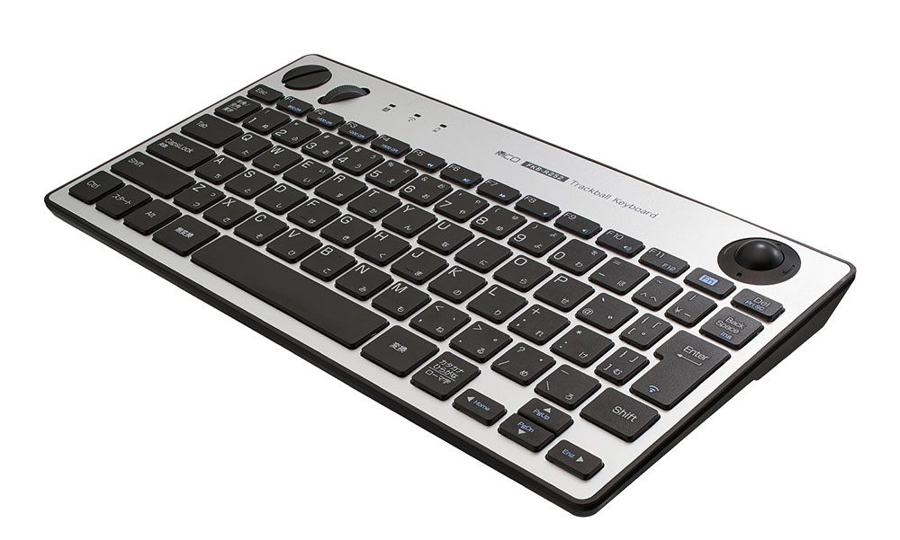 ナカバヤシ 無線トラックボールキーボード 日本語配列80キー(シルバー) FKBR252SL