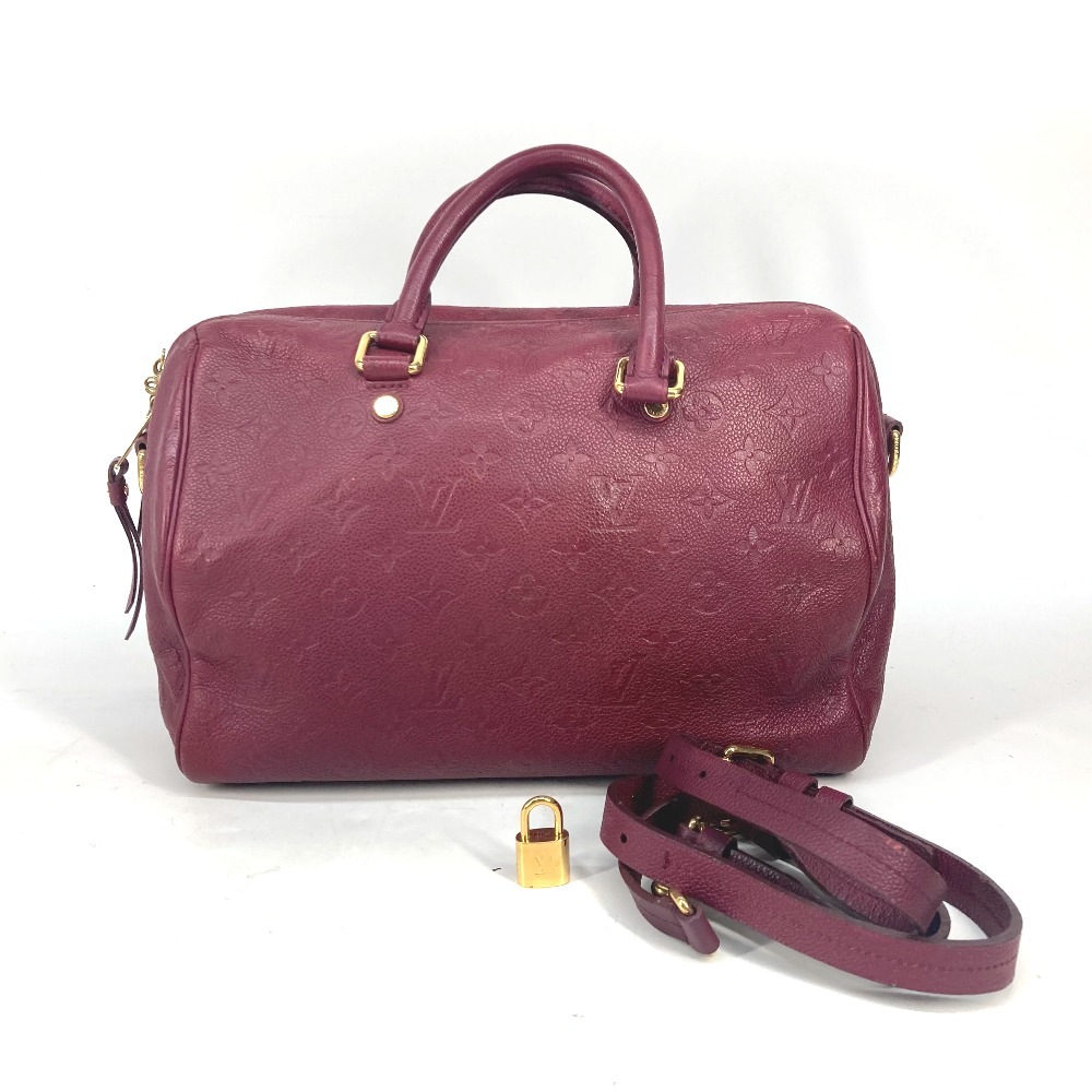 ショルダーバッグ M40755 スピーディ・バンドリエール30 モノグラムアンプラント カバン ミニボストンバッグ ショルダーバッグ 斜め掛け モノグラムアンプラントレザー オロール ワインレッド
