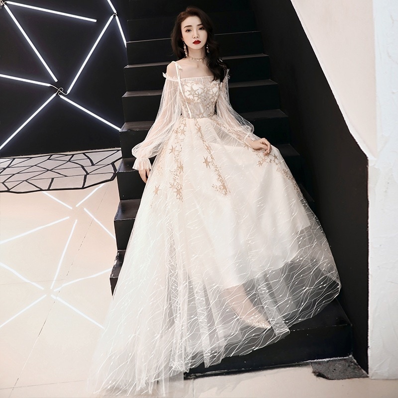 【2枚購入で 3oo円OFF】ホストドレスドレス女性の妖精のような長いサスペンダードレスバンケットバンケットスモールドレス