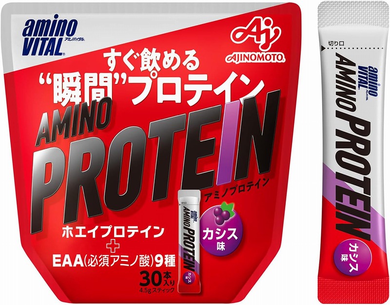 個包装 味の素 アミノバイタル アミノプロテイン カシス味 30本入パウチ ホエイプロテイ シェイカー不要 計量不要 ダイエット