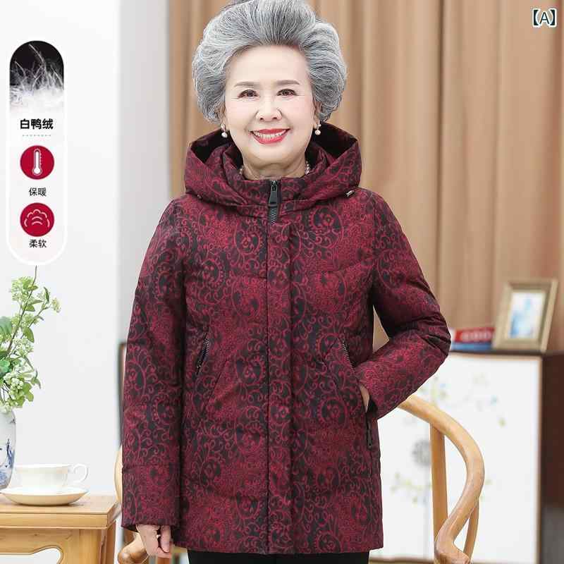 レディース ダウンジャケット 厚手 冬 コート カジュアル フード ジッパー レッド パープル 赤 紫 タイプ ポケット シニア 大きめサイズ 10,405円