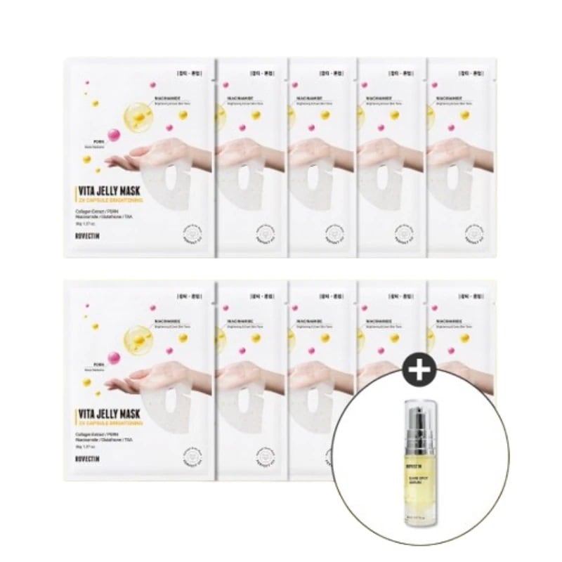 (+ビタ スポット セラム 5ml贈呈)ビタ ジェリー マスク ダブル ブライトニング 10枚 collagen extract PDRN niachinamide glutathion TXA